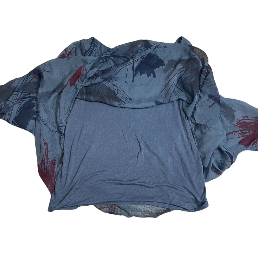 Marina Gigli Italy Large Blue 100% Silk Lined Tank (small hole in collar)‎ - Picture 5 of 7